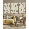 thumbnail image 3 of SHENIFY large 24x36in3pcs Natural Framed Boho Abstract Wall Art Mid-Century Duotone Minimal Dark Brush Stroke Neutral Modern Minimalist Painting Decorative Artwork, 3 of 6