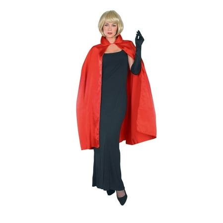 45 Red Satin Cape Adult Halloween Costume