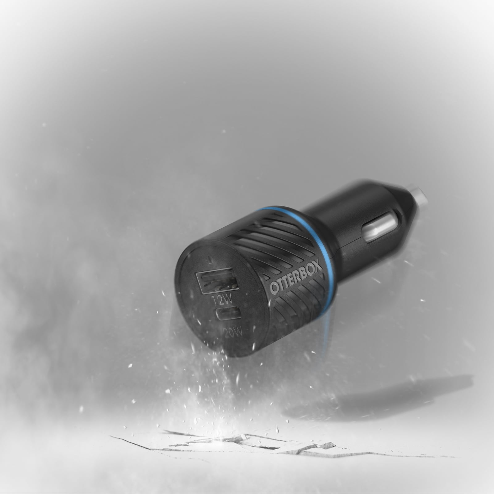 OtterBox Strive Series Dual Port 32W Car Charger - 20W Fast Charge USB-C and 12W USB-A - Blue Night