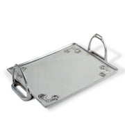 Arthur Court Horse Stirrup Metal Serving Tray for Serving Food, Snacks, Desserts Stackable Platter to form Tier Cheese Stand - Silver Equestrian Style - 5" T x 12" W x 17.5 L