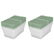 Sterilite Clear Stackable 6 Qt Storage Tote Container, Crisp Green(10 Pack)