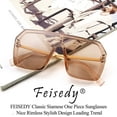 thumbnail image 6 of FEISEDY Classic Siamese One Piece Sunglasses Nice Rimless Stylish Retro Design for Women Men B2574, 6 of 7