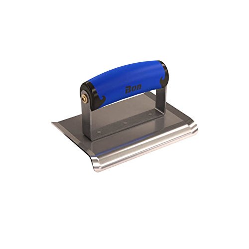 Bon 62-345 6-Inch by 4-Inch Stainless Steel Curved End Concrete Edger with 1/2-Inch Radius and 5/8-Inch Depth Comfort Grip Han