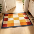 thumbnail image 4 of Bomd Minimalist Checkered Living Room Rug, 23.6" x 35.4" Washable Non-Slip Soft Short Pile Rug, Multi-Color Geometric Linen Style Area Rug, Ideal for Kitchen Hallway Bedroom Indoor Home Decor, 4 of 7