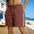 thumbnail image 2 of Kvture Striped Beach Shorts for Men Summer Board Shorts with Pockets Drawstring Swim Trunks Vacation Short Watermelon Red M, 2 of 8