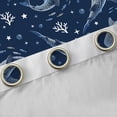 thumbnail image 4 of Feelyou Shark Coral Curtains Pack of 2 (52x84 Each), Blue Sea Animal Window Curtains, 4 of 6