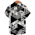 thumbnail image 1 of Trendy Hawaiian Shirt 3d Floral Designs Printed Shirts For Men Abstract Simple Short-sleeved Men's Shirts Loose Summer Tops, 1 of 5