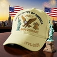 thumbnail image 2 of U.S.A. 250th Anniversary Commemorative Hat, Embroidered Adjustable 250 Anniversary USA Hat, Patriotic Bald Eagle Baseball Cap (3pcs, Beige), 2 of 6
