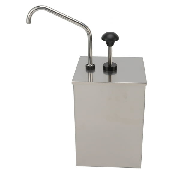 Soy Sauce Pump Dispenser, 4L Stainless Steel Hand Pressed Syrup Pressing Pump For Milk Tea Shop