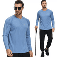 thumbnail image 7 of Xidunhg Men's Rash Guard Long Sleeve Shirt UPF 50 Sun Protection Quick Dry Moisture Wicking Lightweight for Swimming Surfing Outdoor Stone Blue M, 7 of 7
