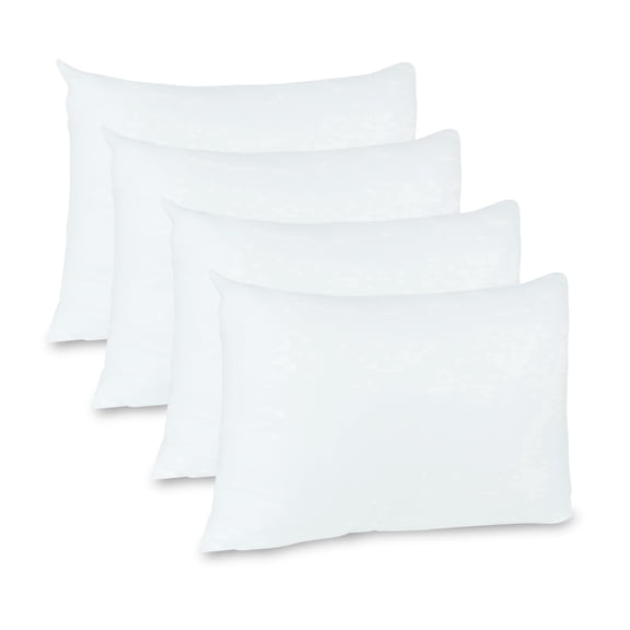 Bibana 4 Packs 12" x 20" Premium White Throw Pillow Insert Hypoallergenic High-Resilient PP Cotton Stuffer Pillow Insert Square Form Sham Stuffer Decorative Pillow, Cushion (12" x 20")