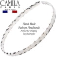thumbnail image 4 of Camila Paris CP3471 French Headband for Women, Handmade White and Gray, Strong Hold Grip Women's Hair Band, Ligth and Very Flexible, No Slip and Durable Styling Girls Hair Accessories, Made in France, 4 of 6