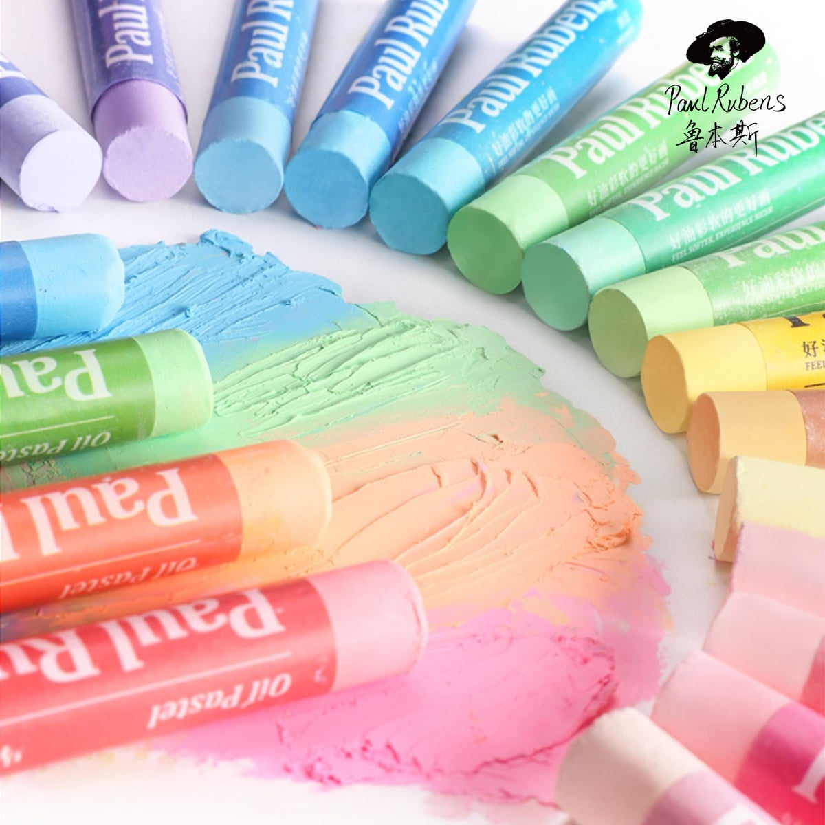 Paul Rubens Oil Pastels, 48 Macaron Colours Soft Pastels Non-Toxic Pastels for Artists, Students