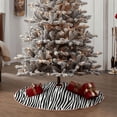 thumbnail image 5 of Daiia Zebra Skin Drawing Merry Christmas Tree Skirt , Xmas Large Lace-up Tree Skirt, Santa Snowflakes Rustic Home Decorations New Year Party Farmhouse Decor-48", 5 of 7