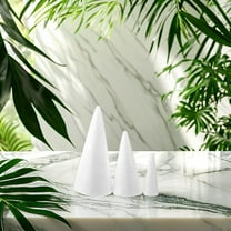 TEHAUX 20Pcs Unfinished White Foam Cones for Painting and Craft Projects