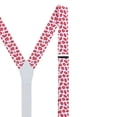 thumbnail image 2 of Jacob Alexander Men's Happy Valentine's Day Red Lips Kisses Pattern Suspenders - White, 2 of 6
