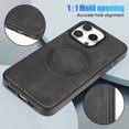 thumbnail image 2 of ELEHOLD Case for iPhone 13 Pro, Shockproof Slim Magnetic Leather Case, Compatible with MagSafe Accessories,Black, 2 of 5