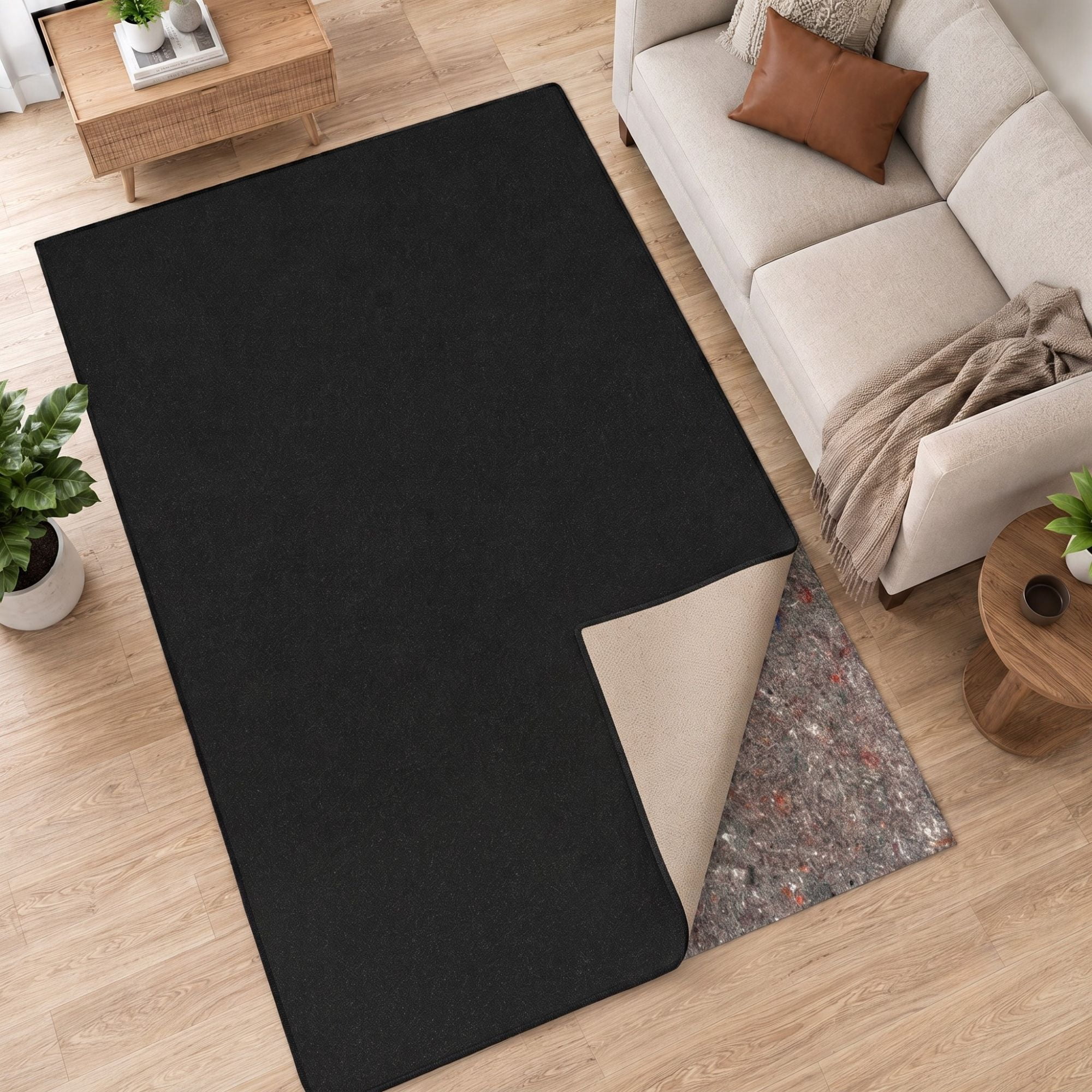 Ottomanson Absorbent Non-Slip Runner Rug Pad Dual Surface Safe for Hardwood & Carpet, 3' x 6'
