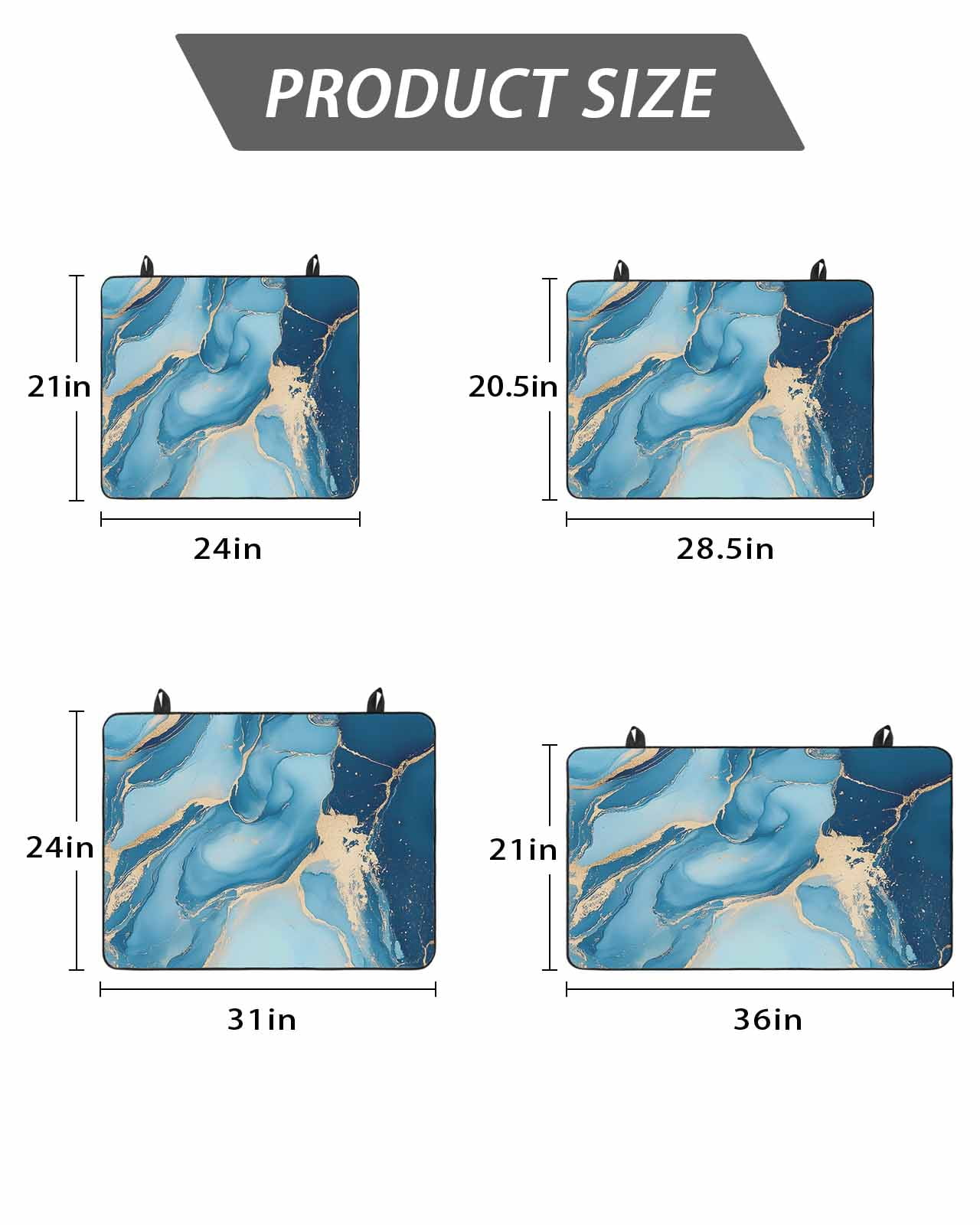 Stove Top Covers for Electric Stove 36x21 Inches, Blue Marble Heat Insulation Fireproof Glass Cooktop Protector, Luxury Modern Ink Painting Abstract Multipurpose Countertop Stovetop Cover for Kitchen
