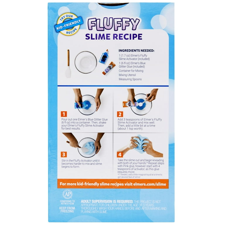 Elmer's Fluffy Slime Kit, Includes Elmer's Translucent Glue, Elmer's  Glitter Glue, Elmer's Slime Activator, 4 Count 