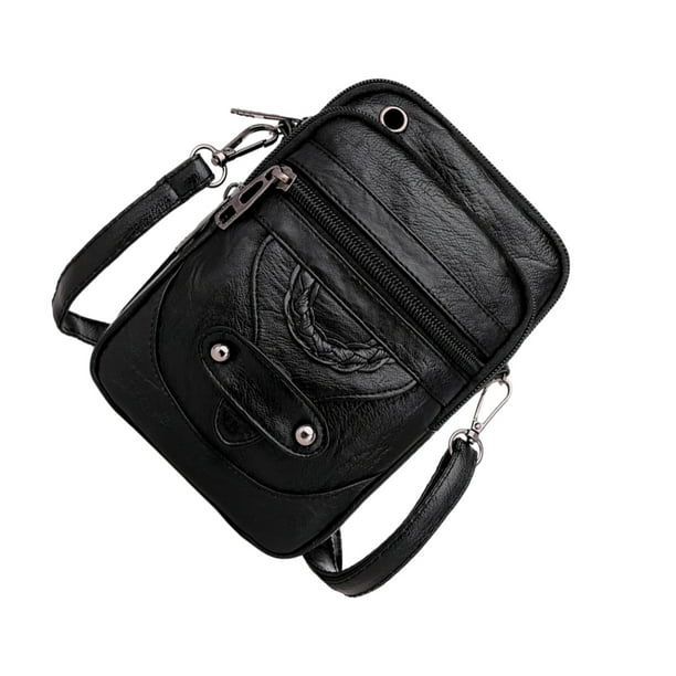 Sonducket Bolso de hombro de gran capacidad para mujer, bolso cruzado compacto y portátil de amplia aplicación Bolsas de mensajero y de hombro negro B