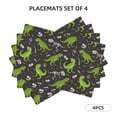 thumbnail image 2 of Placemats Set Of 4 / 6, Dinosaur Skeleton-E Placemats For Dining Table Indoor/Outdoors Heat Resistant Washable Placemats 18" X 12", 2 of 8