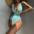 thumbnail image 2 of Utoimkio One Piece Swimsuit Women Women's One Piece Swimsuit V Neck Backless Swimsuit Striped One Piece Swimsuit Bikini, 2 of 5