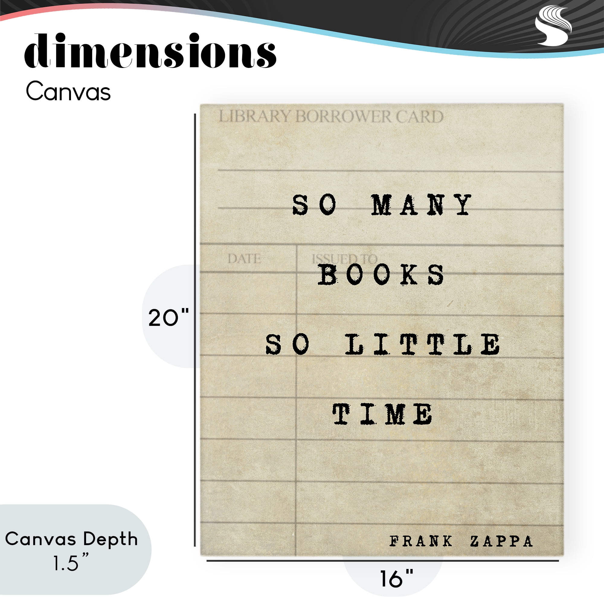 Stupell Industries Many Books & Little Time Canvas Wall Art, design by Julia Frost