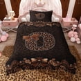 thumbnail image 2 of Erosebridal Brown Leopard Print Twin Bedding for Girls Women, Monogrammed O Duvet Cover Set, Black Reversible 2pcs, 1 Duvet Cover and 1 Pillowcase (No Comforter), 2 of 6