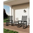 thumbnail image 3 of HDPE Poly Lumber Rocking Chair Outdoor Set with Side Table, High Back Patio Porch Rocker for Adults, All Weather Resistant 350 lbs Capacity for Garden Lawn Pool Firepit, Embossed Wood Grain Navy Blue, 3 of 7