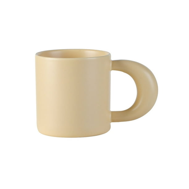 Taza de Café de cerámica Naiovety multiusos para viajes en casa dormitorio bebida té de la leche jarra reutilizable con asa amarillo