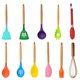 thumbnail image 3 of Worallymy 12 unids/set juego de cuchara de cocina juego de utensilios de cocina de silicona mango de madera espátula herramientas accesorio de cocina Worallymy JD735811838, 3 of 7