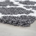 thumbnail image 5 of Jersey Shag Transitional Geometric Gray and White Polypropylene Indoor Area Rug, 4'x6' Rectangle, 5 of 9