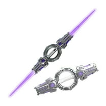 Light Up Flashing Dueling Saber - Double-Edged Retractable Lightsaber with 7 Vibrant Light Colors, Cool War Toy for Playdates, Festival Parties & Decorative Displays, 42.5in/108cm, E