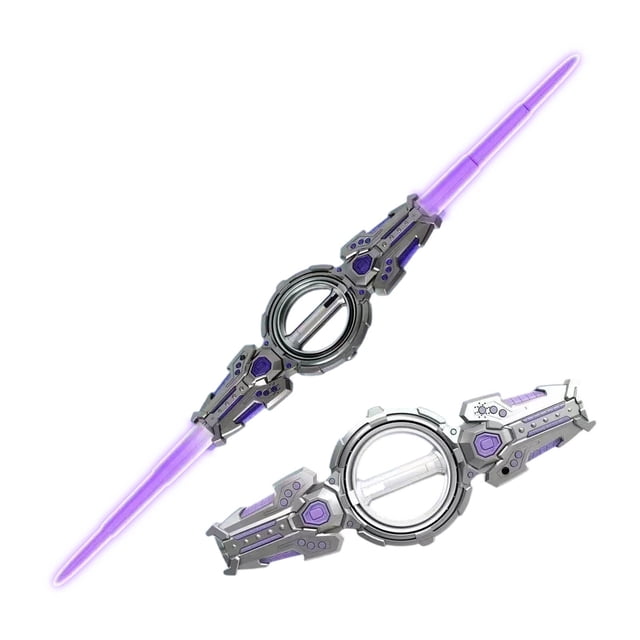 Espada de luz de juguete, artículos esenciales para dormitorio, espada iluminada, sables de duelo destellantes con espada de fuego, sable de luz de doble filo, juguete de guerra de 7 colores claros, d