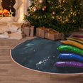 thumbnail image 4 of Salouo Rainbow Sausages On Dark Slate Christmas Tree Skirt 30" Farmhouse Christmas Decorations Snowman Xmas Tree Skirt Tree Mat for Holiday Party Decor, 4 of 8