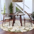thumbnail image 4 of Floral Flower Large Area Rugs for Bedroom Living Room, Soft Non Slip Carpet Bedside Rug, Modern Oil Painting Watercolor White Round Floor Cover Kitchen Accent Rug 6' for Dining Room/Office, 4 of 9