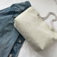 thumbnail image 5 of Bolsa Para Las Axilas Bolso para axilas para mujer, con cremallera, de pana, grande, simple, para compras (blanco), 5 of 8