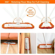 JEHONN Microfiber Dust Mop with 1 Pad for Wet Dry Floor Cleaning (Orange)