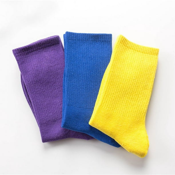 Student sports cotton socks yellow 