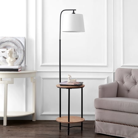 SAFAVIEH Henley 63 in. H Floor Lamp with Table Matte Black