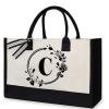 thumbnail image 4 of Bolsa de lona de moda para mujer de hombro portátil con estampado de letras Tmvgtek Para Estrenar, 4 of 8