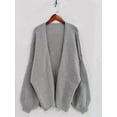thumbnail image 6 of Womens Oversized Cardigan Sweaters 2025 Fall Long Lantern Sleeve Knit Open Front Light-Weight Sweater Light Gray S, 6 of 8