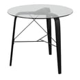 thumbnail image 5 of LumiSource Black Wood, Clear Glass Trilogy Round Dinette Table, 5 of 6