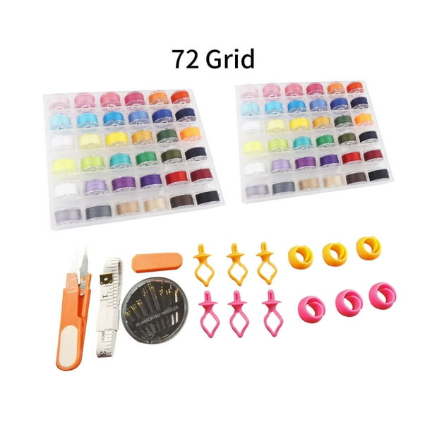 Worallymy-Kit de hilo de bobina para máquina de coser de 72 rejillas Clips de bobina de bordado juego de cuerdas accesorios Worallymy JD735804957