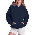 thumbnail image 2 of Edvintorg Sweatshirts For Teen Girls Women's Hoodies Fashion Solid Long Sleeve Casual Pullover Tops Sweatshirt With Pocket Fall Clothes On Clearance, 2 of 5