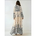 thumbnail image 5 of Printed V-neck Maxi Dress with Button Detail, 5 of 5