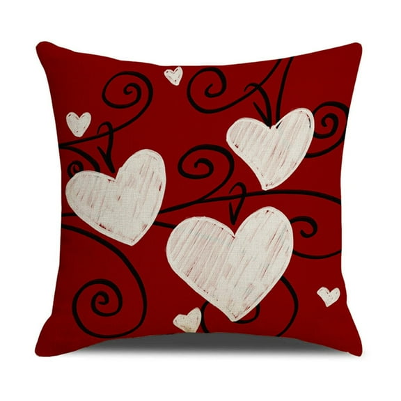RBCKVXZ Valentines Pillow Covers 18x18 Inch Heart Valentines Day Decor Throw Pillow Covers Valentines I Love U Cushion Cases Decoration for Holiday Wedding Home Sofa Couch