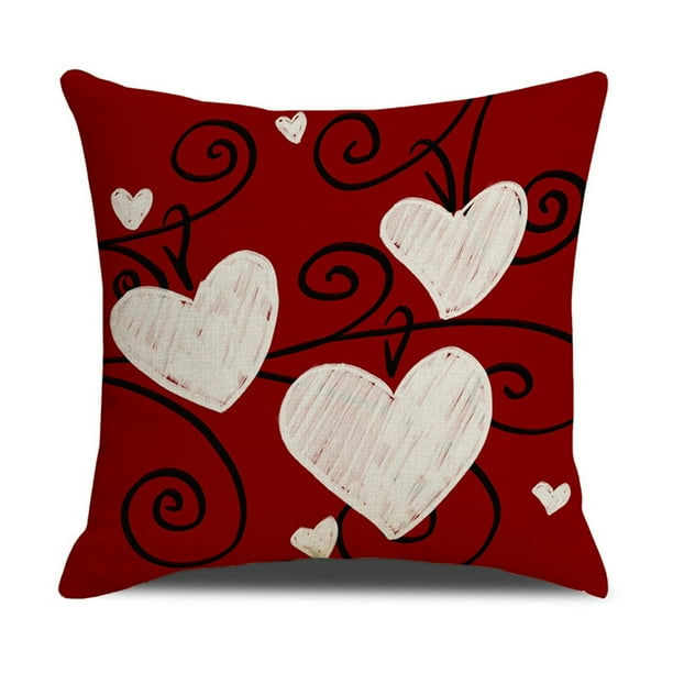 RKSTN valentine pillow covers 18x18 New Valentine's Day Pillow Case And Versatile Combination Couple Pillow Linen Dirty Heart Shaped Pillow