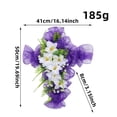 thumbnail image 3 of Corona de Malla Morada de Pascua para Decoración de Puertas Delanteras y Patios, Simulación de Flores, Círculos de Enredaderas., 3 of 7